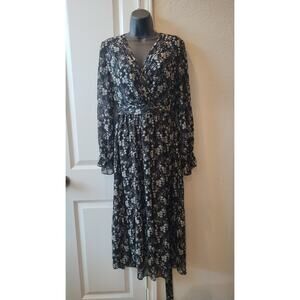Grade & Gather Calista floral print long sleeves dress size M